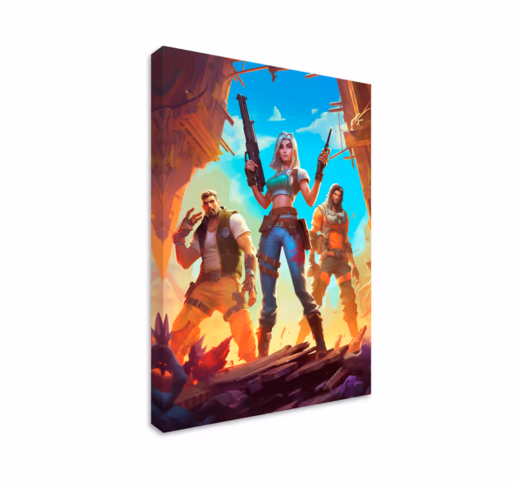 warriors in an abandoned place video game canvas art - TenStickers
