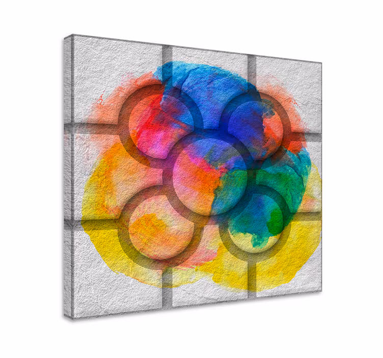 colorful Bilbao street tiles retro canvas - TenStickers