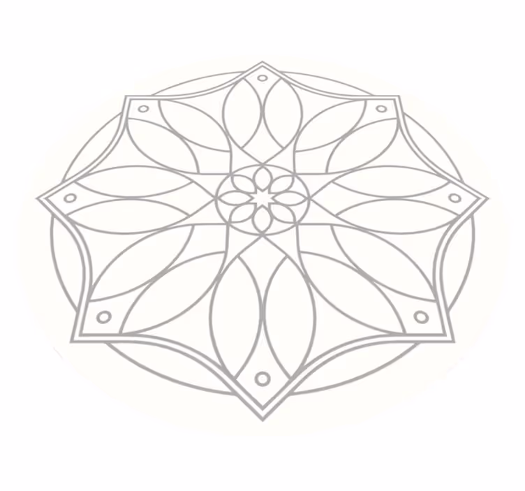 Mandala design white  vinyl rug - TenStickers