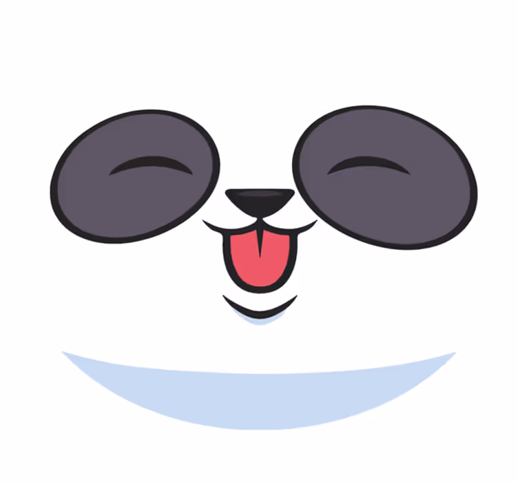 Panda face white  vinyl rug - TenStickers
