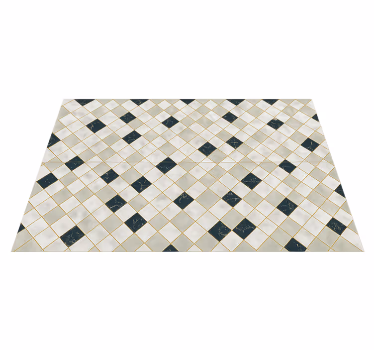 Cement tiles grey tones living room vinyl rug - TenStickers
