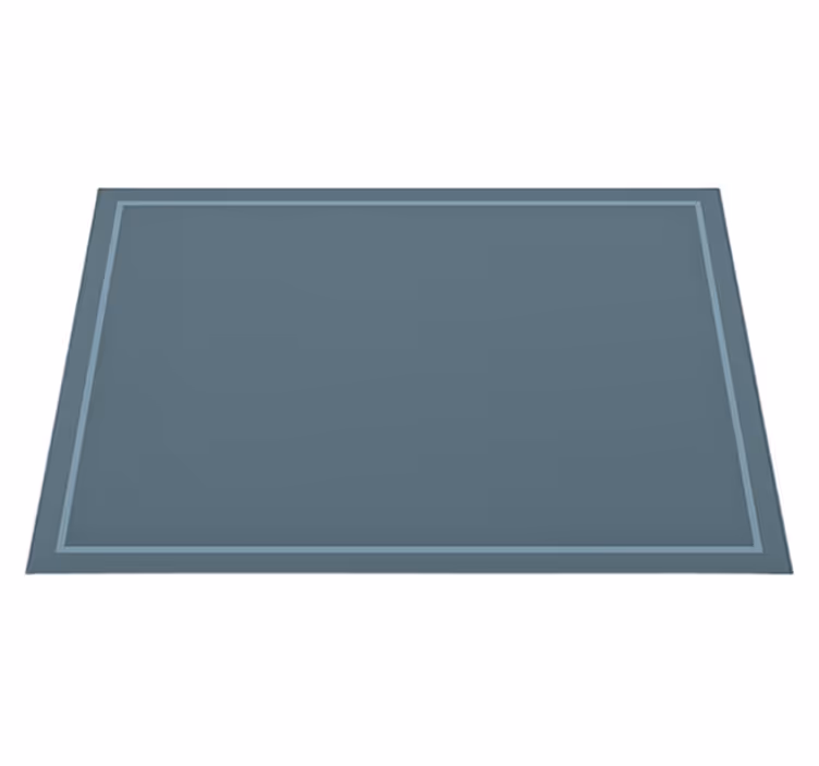 Plain bordered design blue vinyl rug - TenStickers