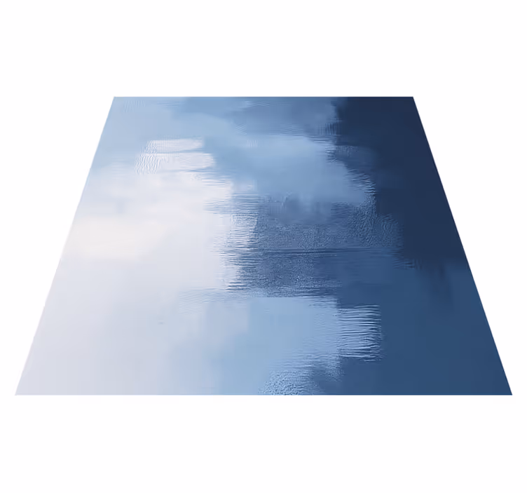 Abstract expressionist art blue vinyl rug - TenStickers