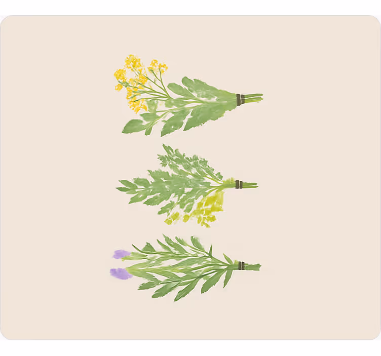 Elegant simple flowers kitchen vinyl rug - TenStickers