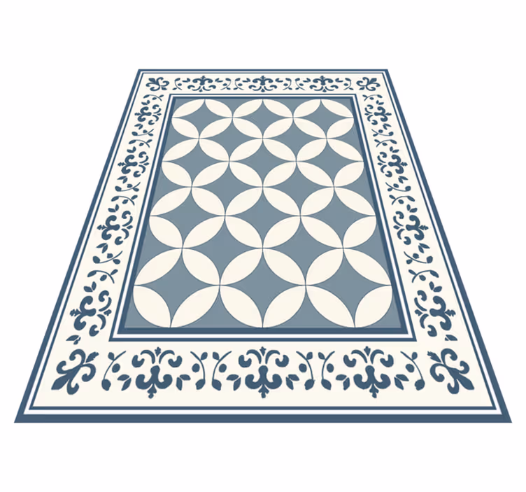 Quatrefoil Tile Pattern dining room vinyl rug - TenStickers