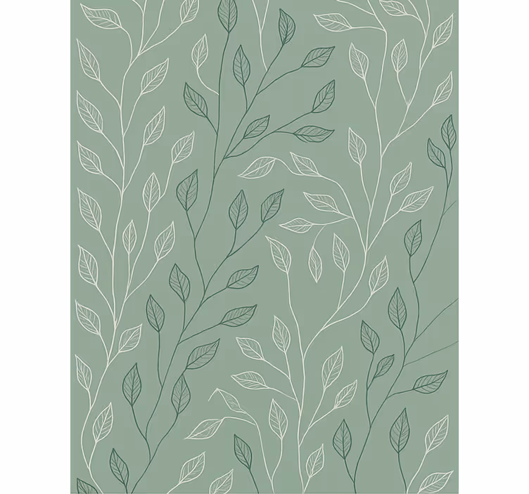 Clean Botanical Overlay dining room vinyl rug - TenStickers