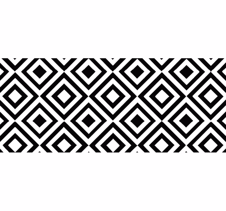 Black & White geometric vinyl rug - TenStickers