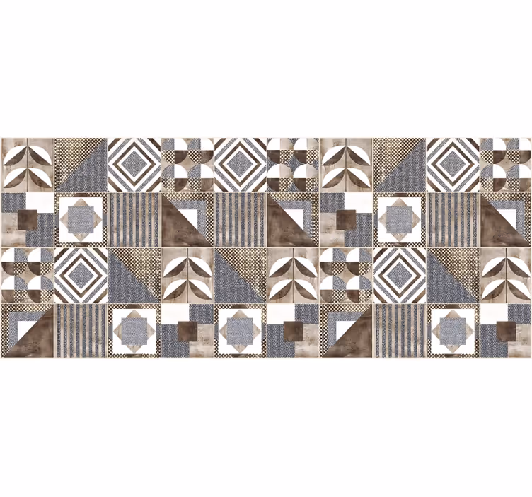 Brown Cementine mosaic vinyl rug - TenStickers