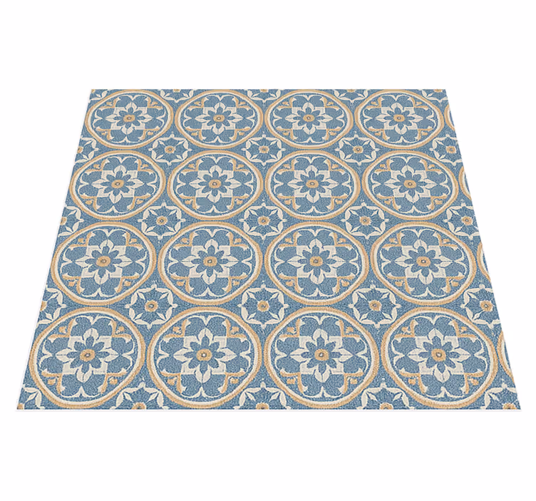 Living room vinyl rug azulejo pattern mat - TenStickers