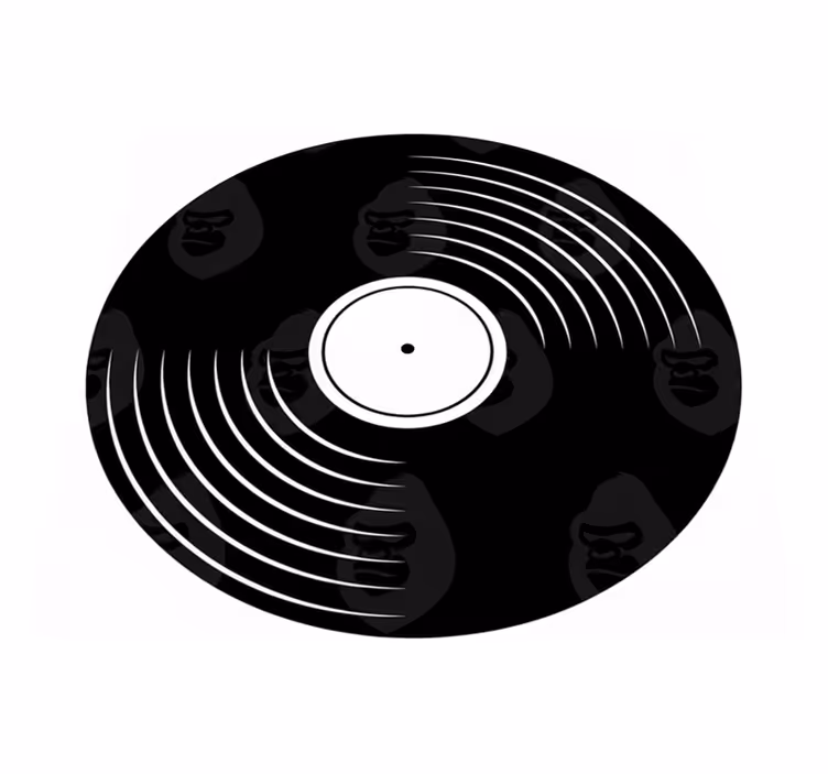 Circular vinyl rug inspired by vinyl record design - TenStickers