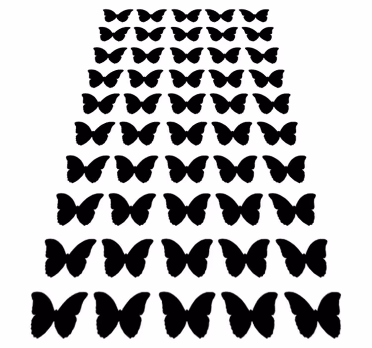 Animal vinyl rug with black flying butterflies - TenStickers