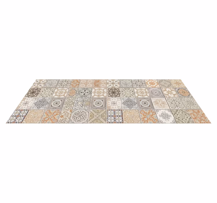 Vintage warm collage kitchen vinyl rug - TenStickers