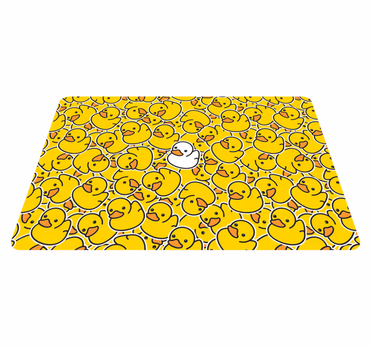 Cute white duck animal vinyl rug - TenStickers