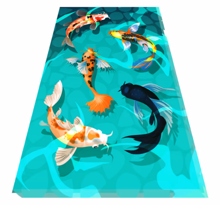 Koi shower animal vinyl rug - TenStickers