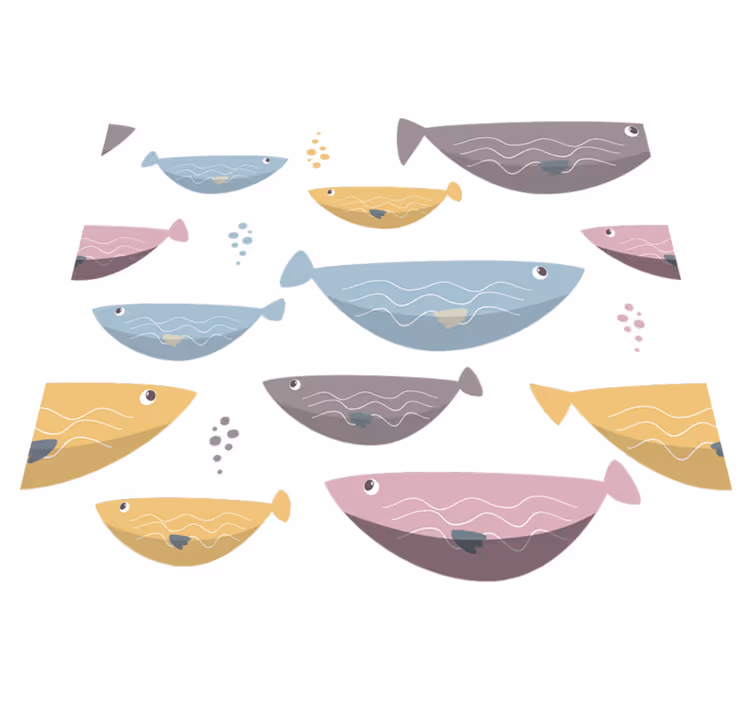 Animal vinyl rug colorful fish for kids - TenStickers
