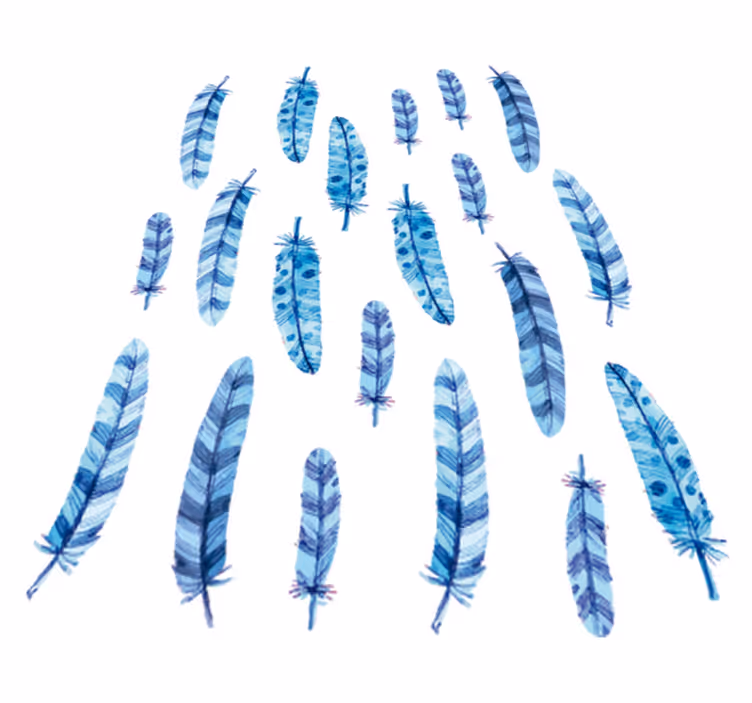 Animal vinyl rug with blue feathers for kids - TenStickers