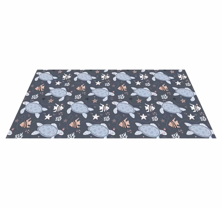 Animal vinyl rug turtles and fish under the sea - TenStickers