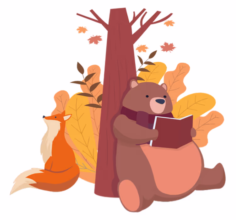 Animal vinyl rug with tree and animals design - TenStickers
