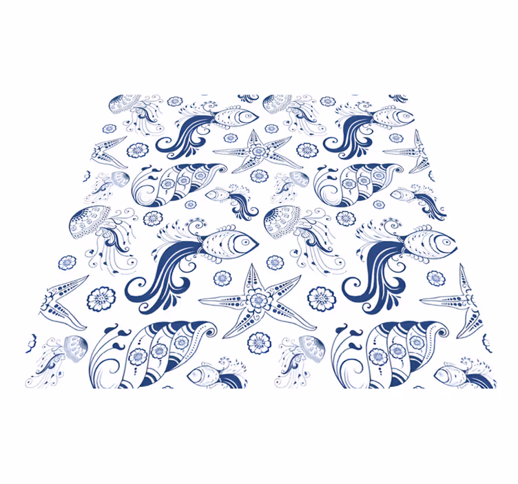 Animal vinyl rug ornamental sea life - TenStickers