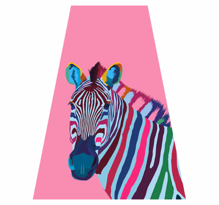 Animal vinyl rug zebra pop art design - TenStickers
