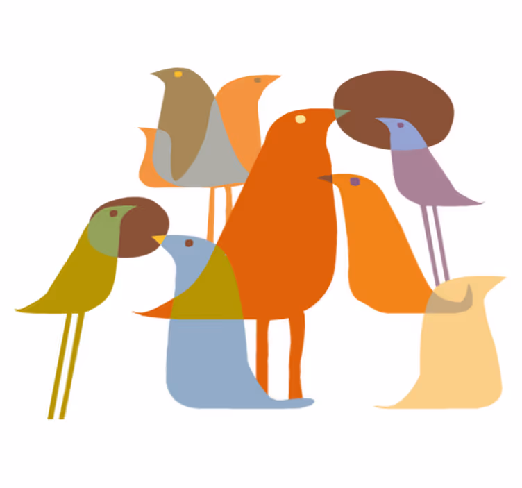 Animal vinyl rug birds minimalist design - TenStickers