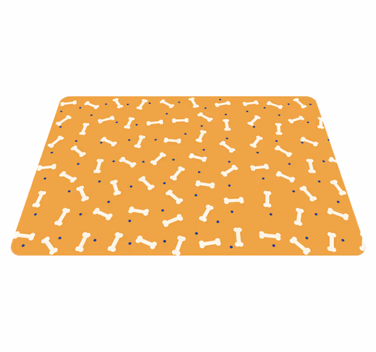 Animal vinyl rug in orange bone pattern - TenStickers