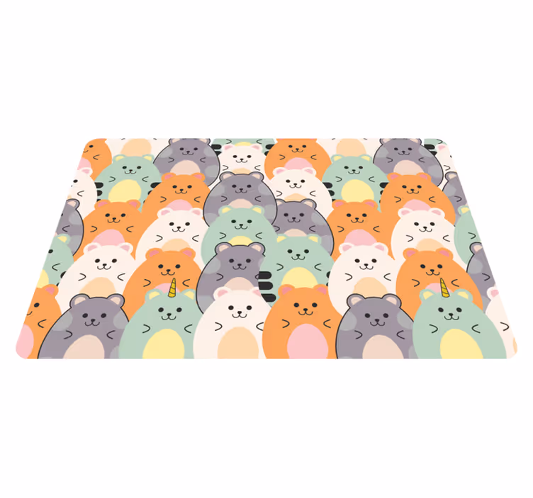 Animal vinyl rug featuring multicolor hamsters - TenStickers