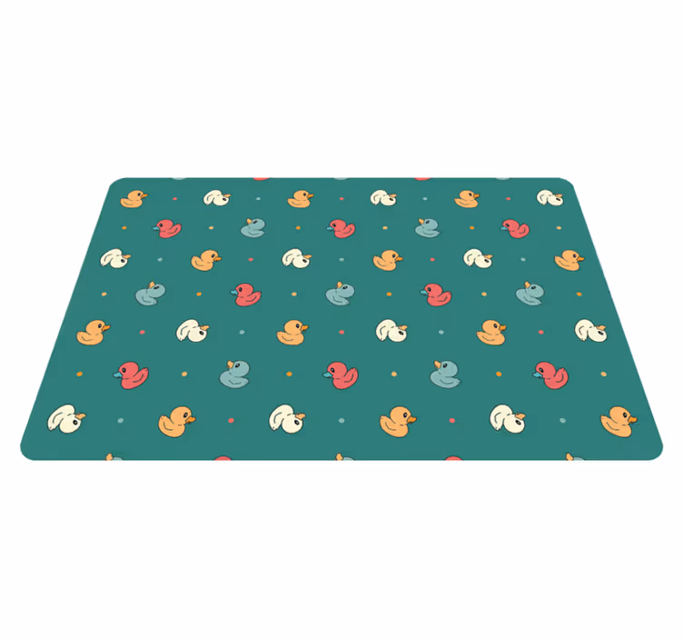 Animal vinyl rug with colorful rubber duckies - TenStickers