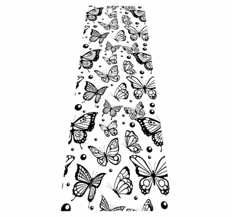 Monocolor butterflies and dots animal vinyl rug - TenStickers