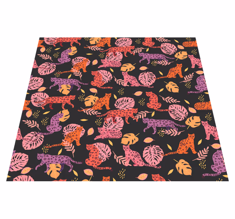 Tropical and leopard style animal vinyl rug - TenStickers
