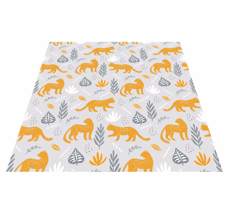 Animal vinyl rug with leopard walk light pattern - TenStickers