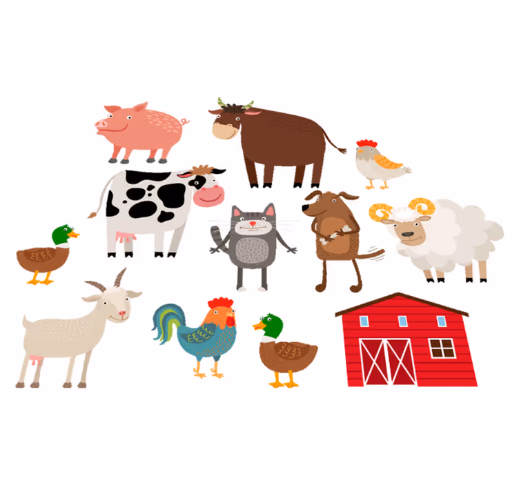 Farm set animal vinyl rug - TenStickers