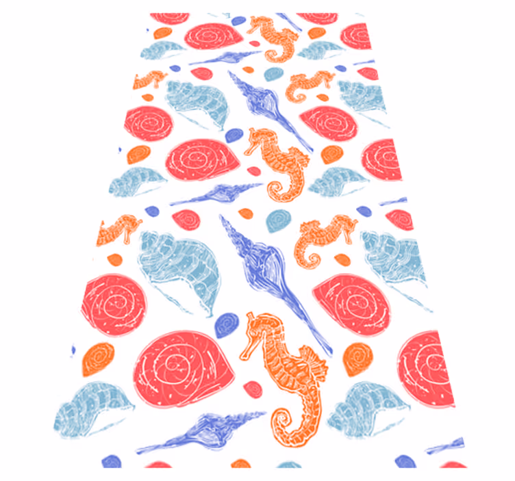Animal vinyl rug undersea tiles - TenStickers