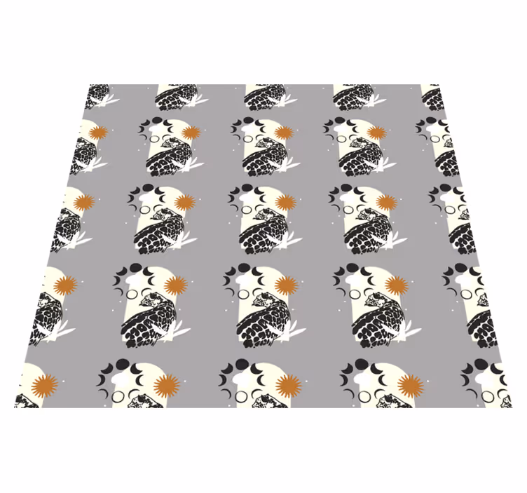Animal vinyl rug featuring black leopard under moon - TenStickers