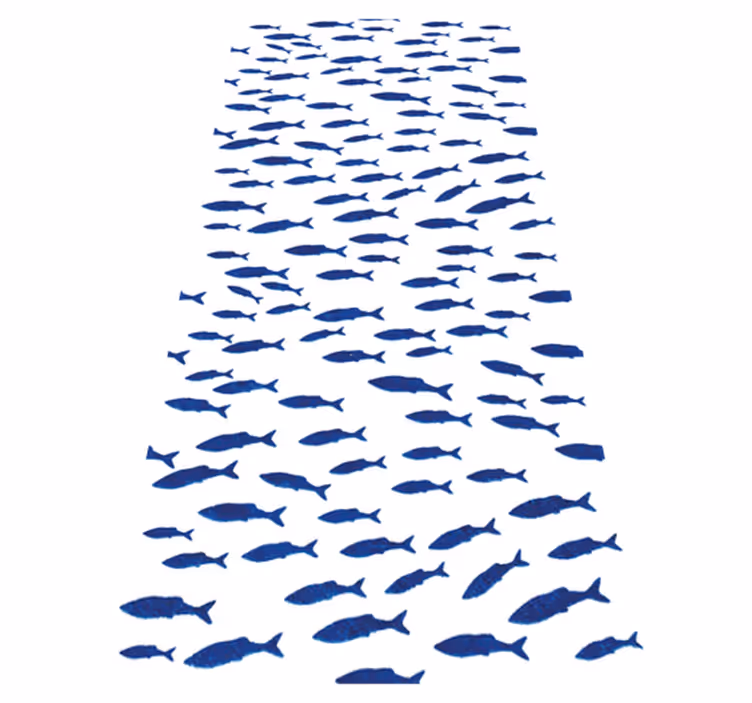 Animal vinyl rug with blue fish pattern - TenStickers