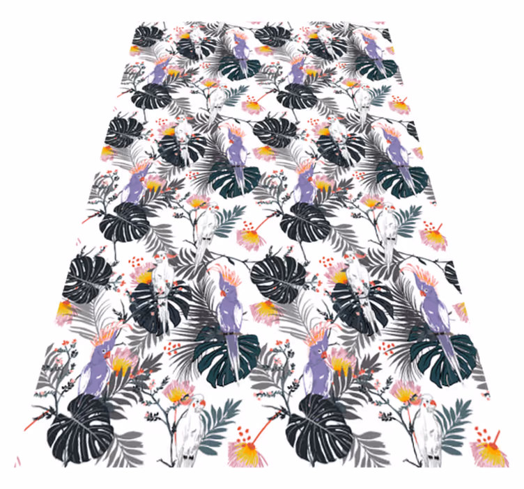 Red and purple parrots animal vinyl rug - TenStickers