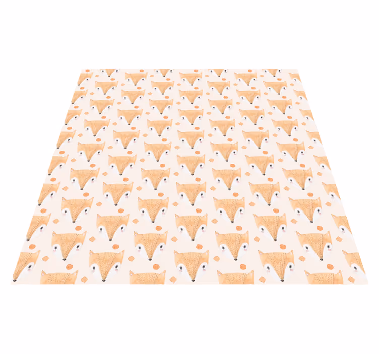 Animal vinyl rug with baby fox design - TenStickers