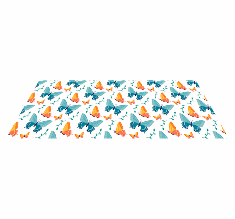 Lively butterfly concept animal vinyl rug - TenStickers