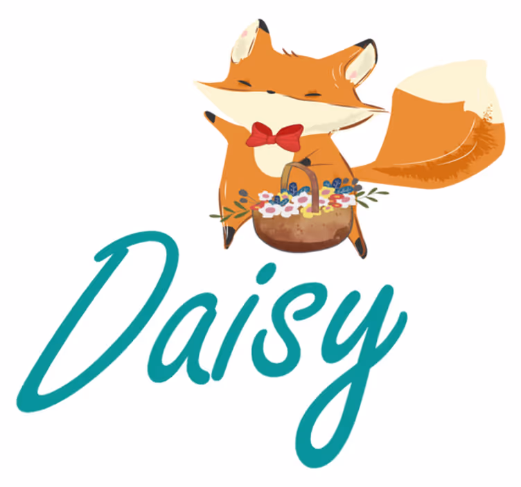 Playful fox character animal vinyl rug - TenStickers