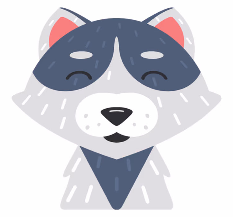 Happy animal face animal vinyl rug - TenStickers