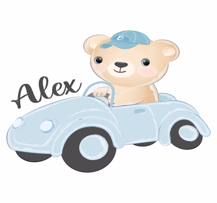 Animal vinyl rug cute bear driver - TenStickers