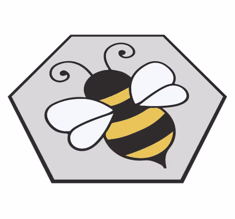Animal vinyl rug bee hexagon design - TenStickers
