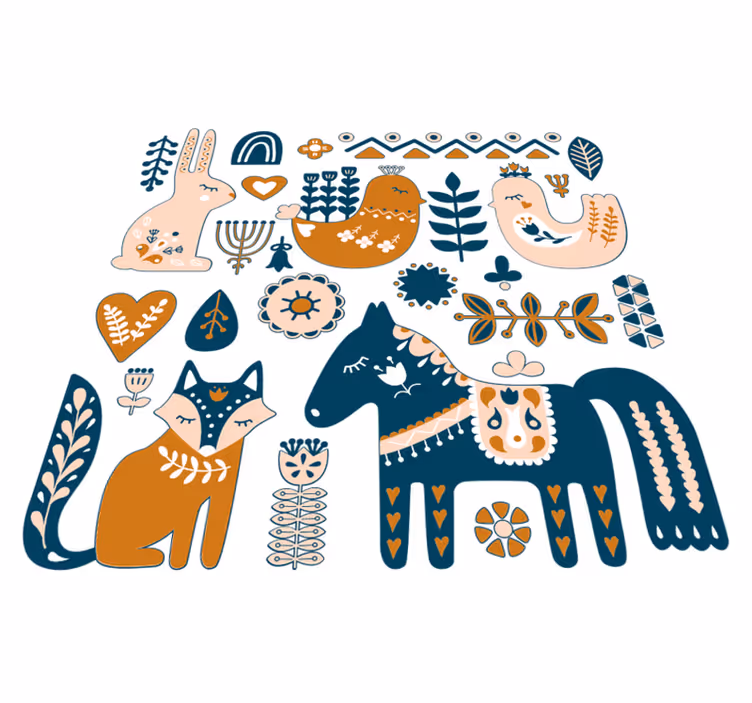 Animal vinyl rug with vibrant animal designs - TenStickers