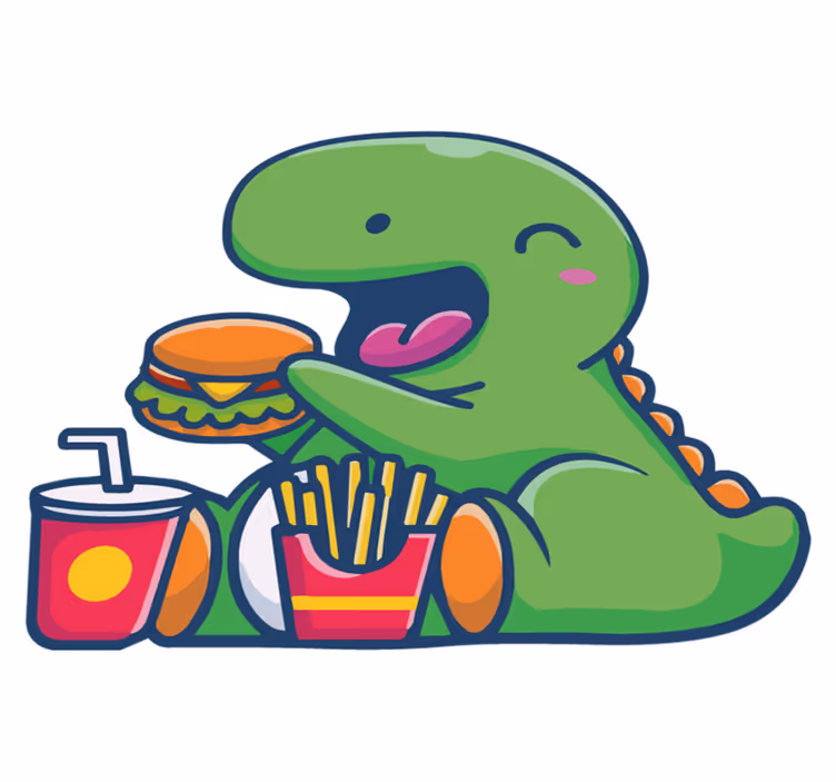 Happy green dinosaur animal vinyl rug - TenStickers