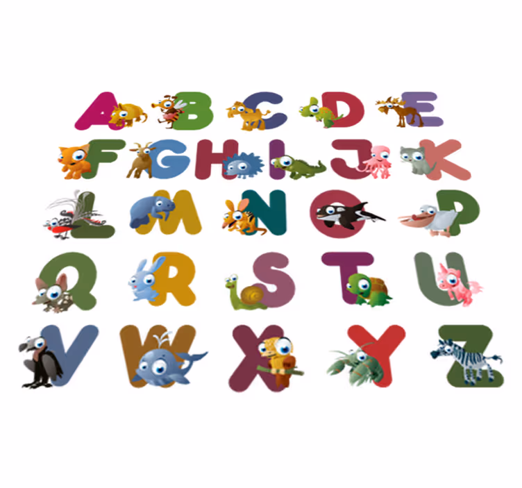 Animal alphabet animal vinyl rug - TenStickers