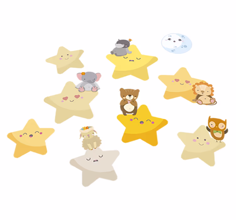 Animal vinyl rug stars for baby's room - TenStickers