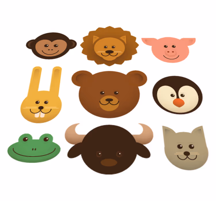 Happy creatures animal vinyl rug - TenStickers