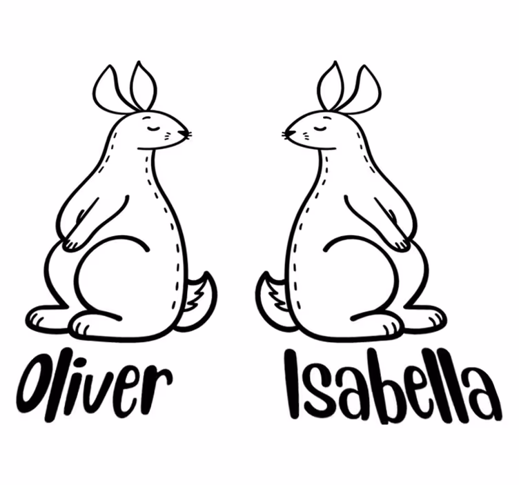 Animal vinyl rug personalised easter bunnies - TenStickers