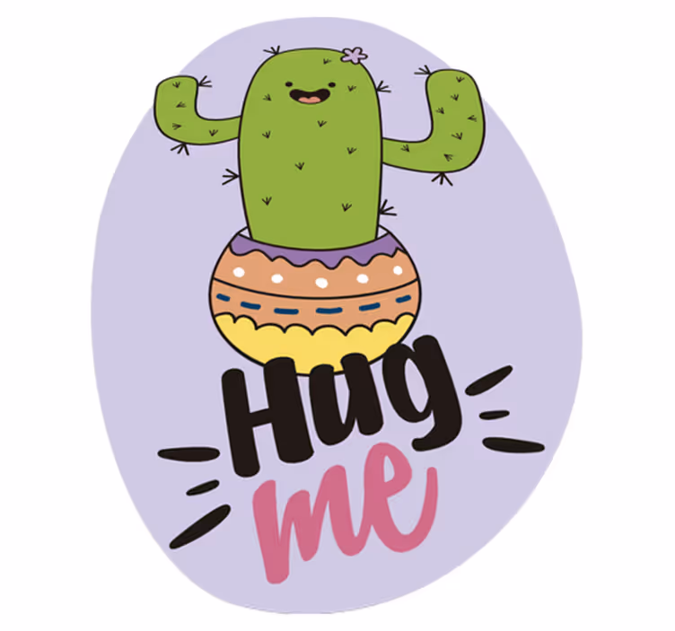 Cactus embracing joy animal vinyl rug - TenStickers