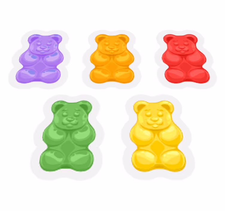 Animal vinyl rug colorful bear shapes - TenStickers